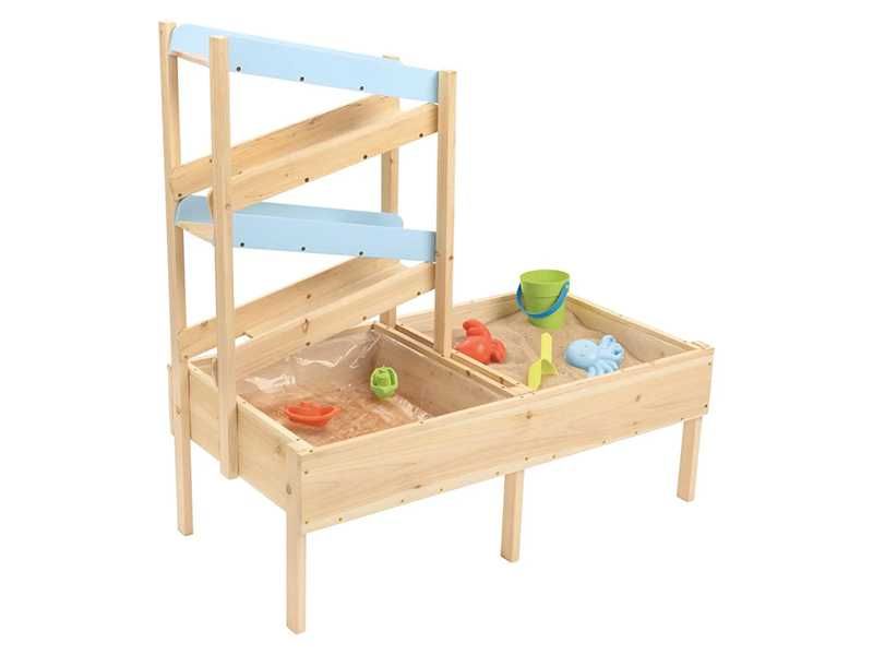 НОВИ! Комбиниран пясъчник с пързалка – игра с вода и пясък