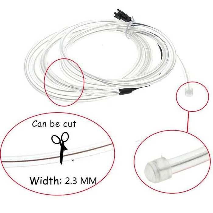 Fir cu neon pt lumina ambientala, albastru-rosu-verde Nou!