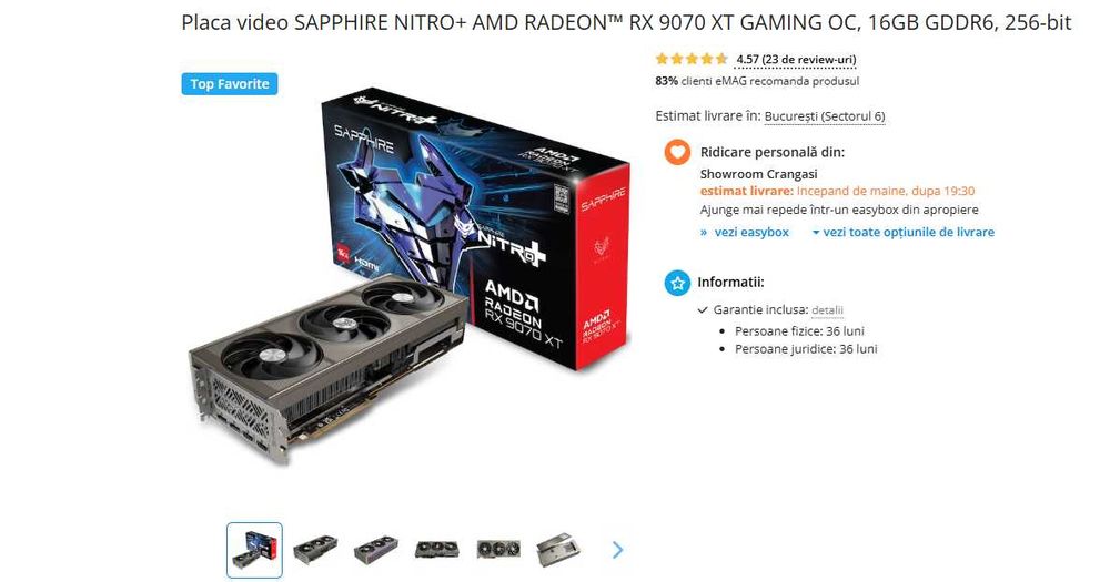 Placa video RX 9070 XT Nitro+ OC