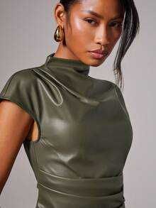 Rochie mini eleganta imitatie piele - NOU (cu eticheta)