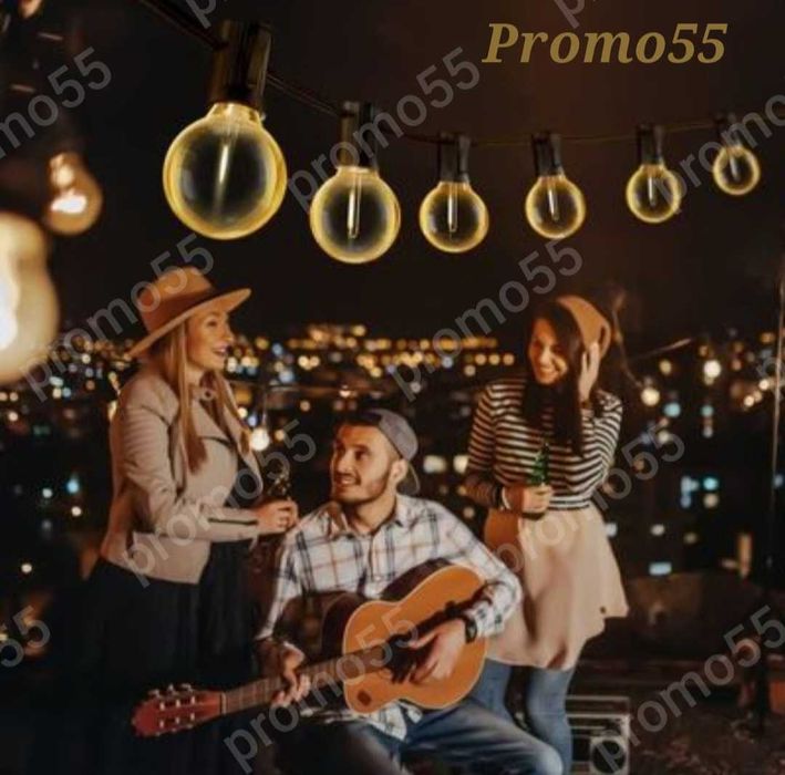 Светлинна Верига от Външни Нечупливи Лед Крушки за Декорация