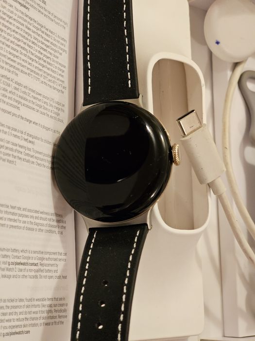 Google Pixel Watch 2 Argintiu – Ca NOU, 2 curele (Piele + Silicon), Full Box