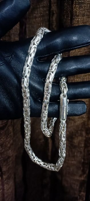 Цепь серебряная лисий хвост