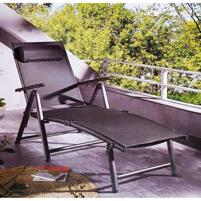 Сгъваем шезлонг за балкон и градина Алуминиев регулируем