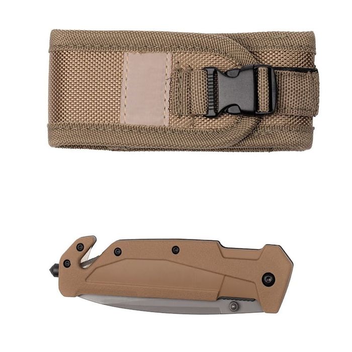 Briceag vanatoare General Assault, otel, 21.5 cm, bej, teaca inclusa