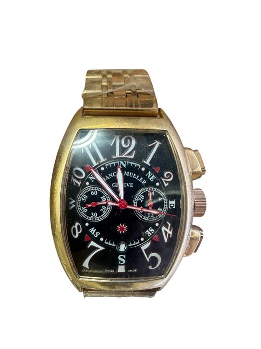 Уникален Часовник Franck Muller само за 80 евро Бял циферблат Кожена Каишка НОВО в кутия