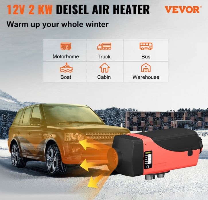 Kit Vevor auto 2 kw 12 V sirocou webasto incalzitor stationar pe motorina