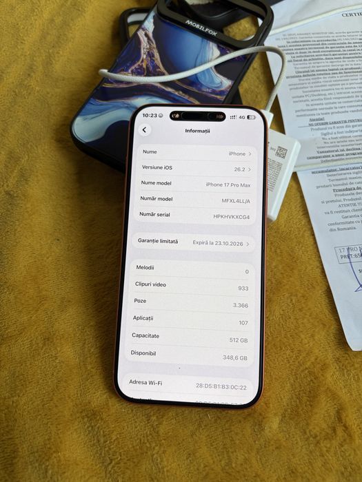 Vand iPhone 17 pro max 512 gb