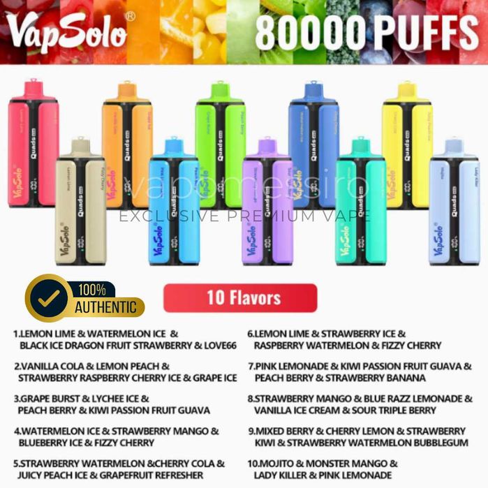 3 bucati Vapsolo Quads Vape 4 in 1 Superior 80.000 puffs !