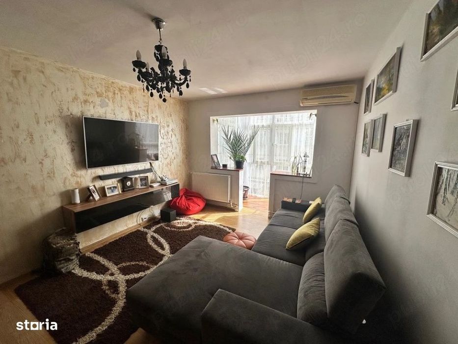 Apartament 3 camere semidecomandat, 55 mp, etaj 2/4, zona Rovine