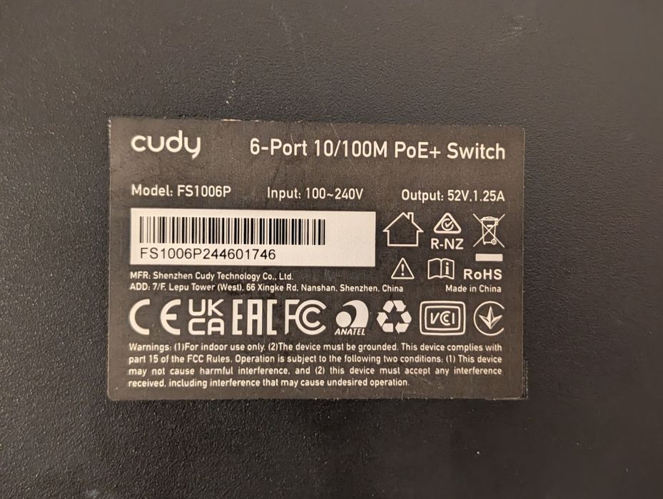 Cudy FS1006P мрежов суич PoE 6 порта