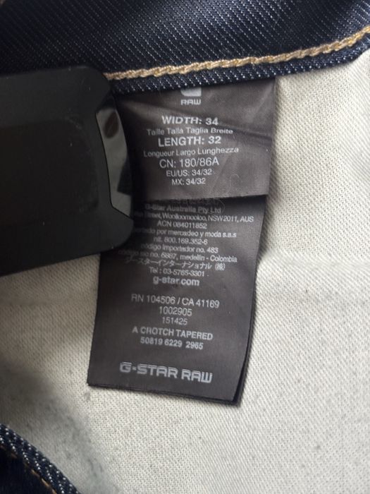 g star raw a crotch tapered w34