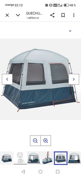 Pavilion Living cu bețe Camping Arpenaz Base 6 Persoane