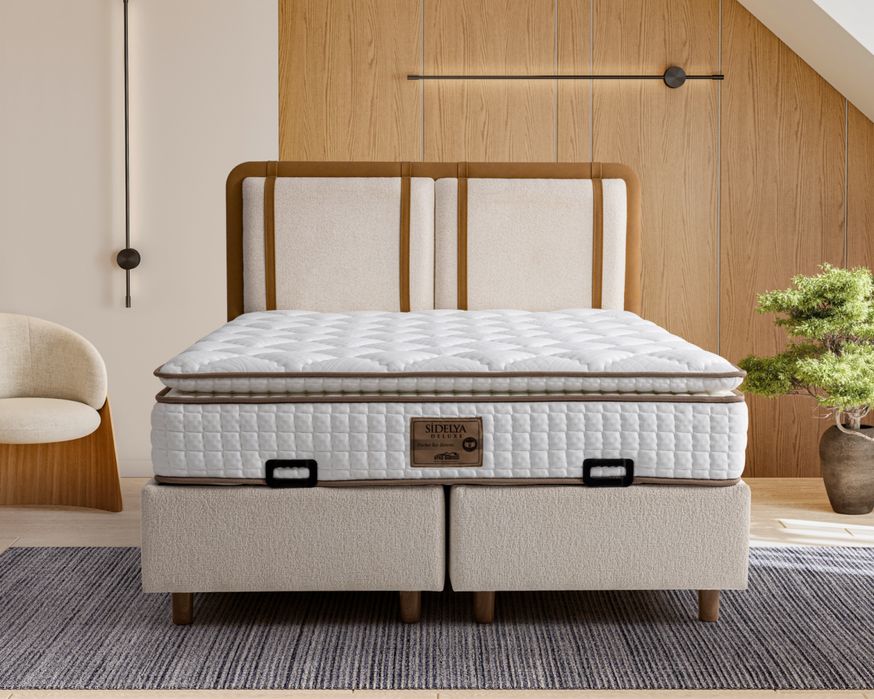 Тапицирано легло Sidelya Deluxe Перлено Бяло