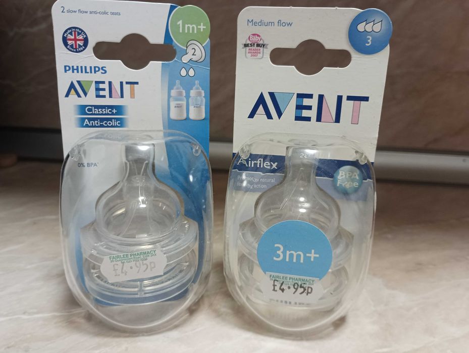 Биберони за шишета Avent Classic / Anti-Colic 1м