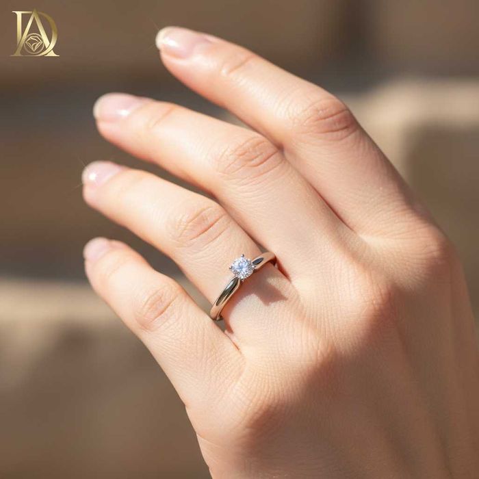 Нов Златен Пръстен с 0.46кт Естествен Диамант