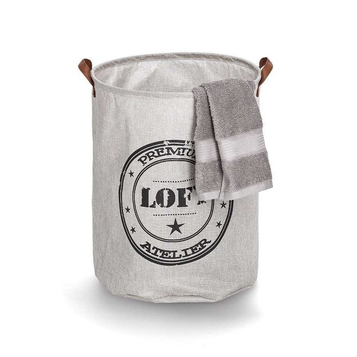 Текстилен Кош за пране за дрехи за съхранение с дръжки Кафяв Сив