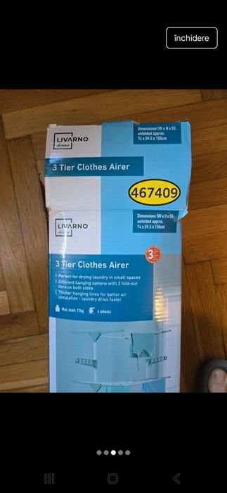 Uscător vertical pentru rufe