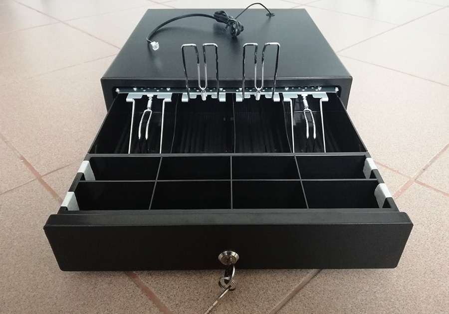 Sertar metalic bani 4 bancote, 8 monede, tavita detasabila