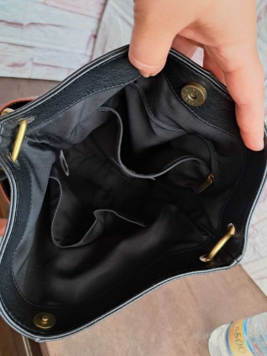 дамска чанта Fossil,кафява кожена  торба-естествена кожа