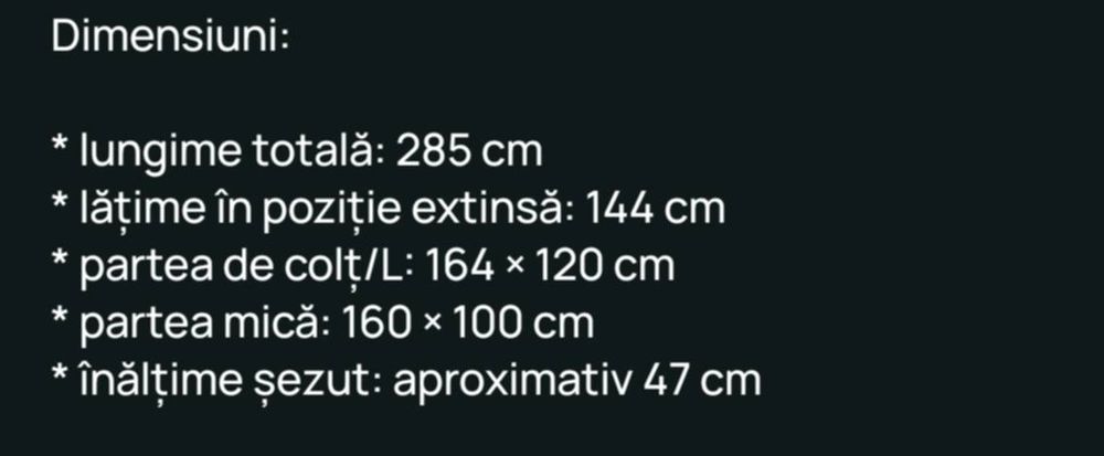 Canapea cu coltar, extensibila si cu spatiu de depozitare