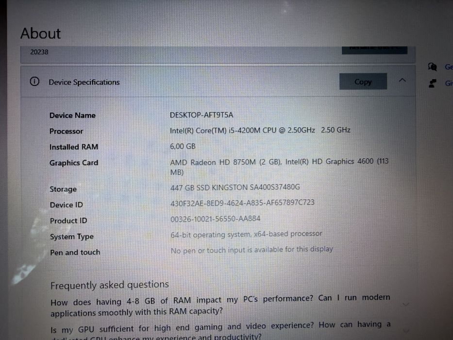 Vând laptop Lenovo G510, în stare bună de funcționare.