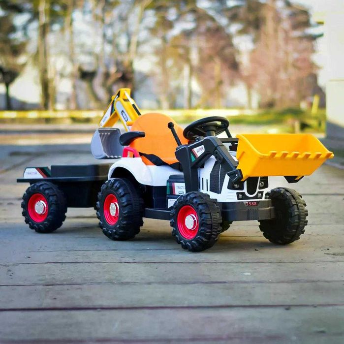 Tractoras electric pentru copii Kinderauto BJEJ1588E 2x35W, 12V white