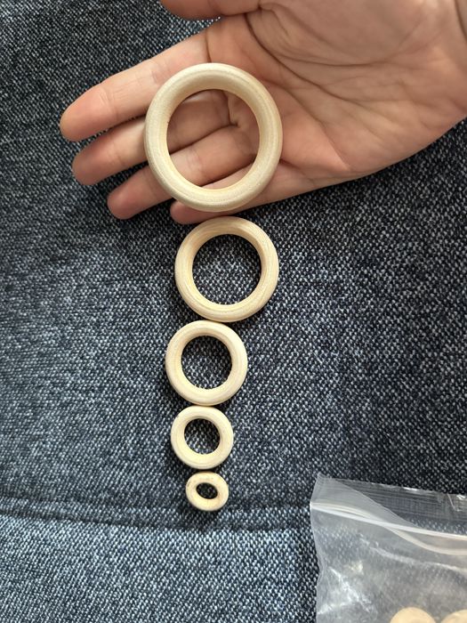 2 seturi de Inele de lemn pt macrame, lucru manual, crosetat 3marimi