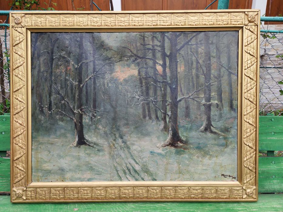 Tablou Aurel Fratila 1924 ulei pe carton dimensiune mare