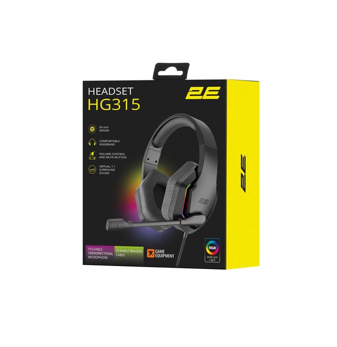 Наушники игровые 2E HG315 RGB Black
