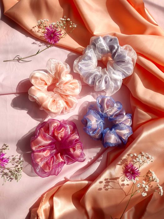 Скрънчи от сатен и органза (различни видове)
