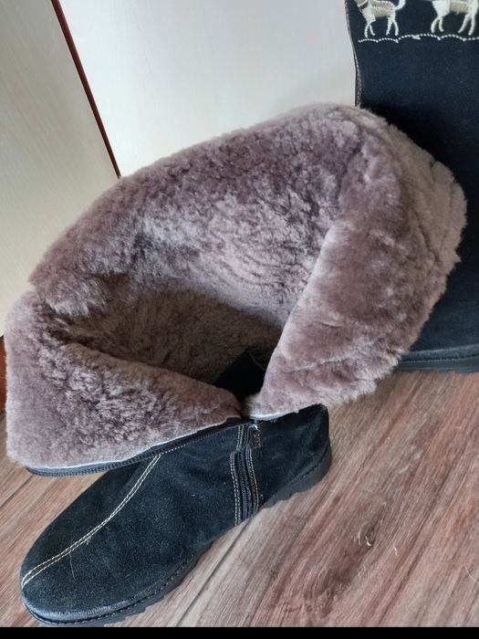 Сапоги  зимние, замша