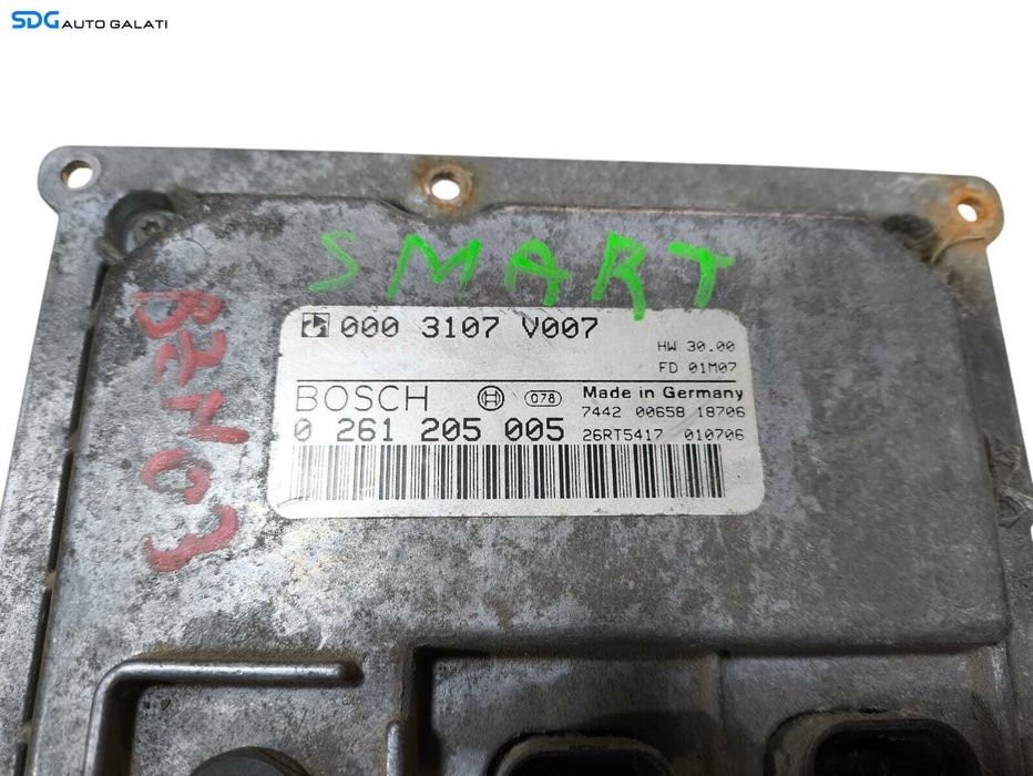 ECU Calculator Motor Bosch Smart Fortwo 0.6 Benzina 1998 - 2006 Cod 0003107V007 0261205005 [LR1632] [LR1633]