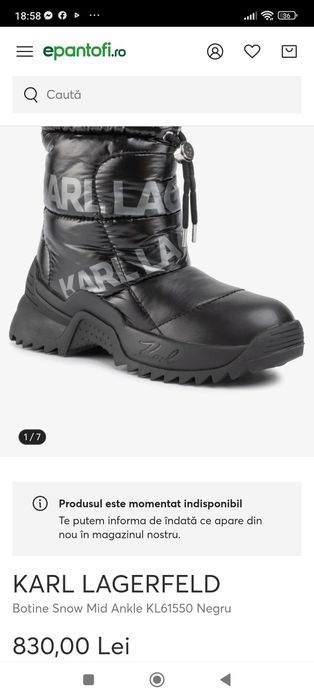 Cizma de zapada imblanit Karl Lagerfeld 37