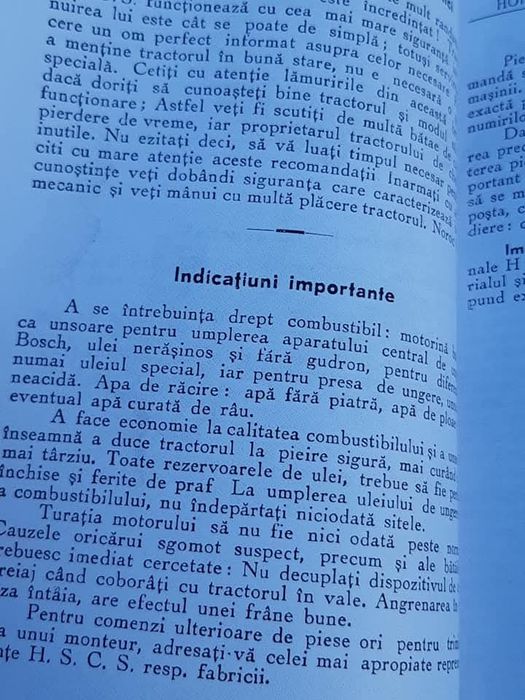 Tractor epocă, cartea tehnica, 1939
