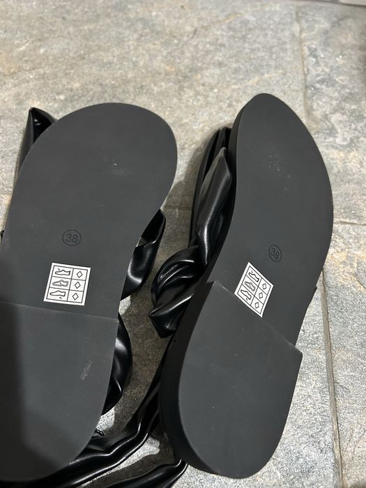 Sandale damă negre cu șnur lung – Stil Gladiator Mărimea 38 – NOI