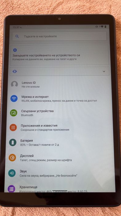 Lenovo Tab M8  Таблет практически неизползван, отлично състояние