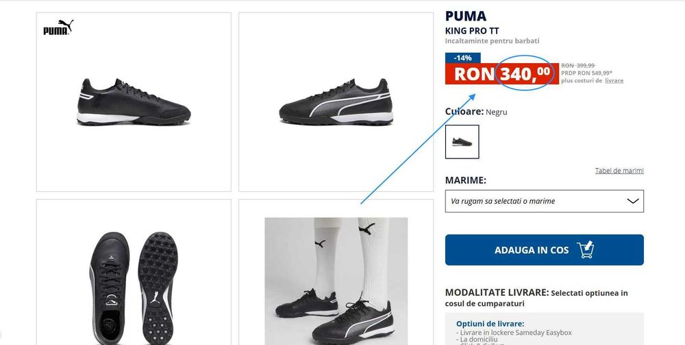 Incaltaminte de fotbal pentru barbati Puma King Pro/42,(Super Oferta).