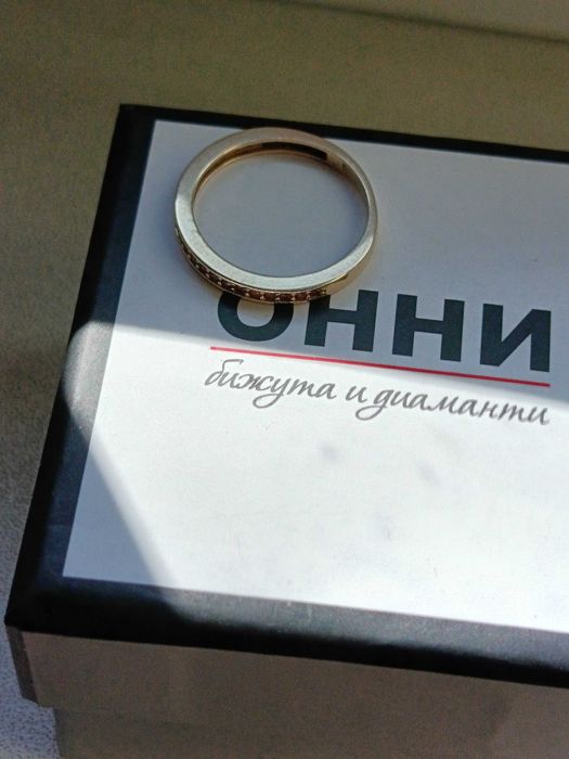 Златен пръстен 14к с гранати, 52 размер