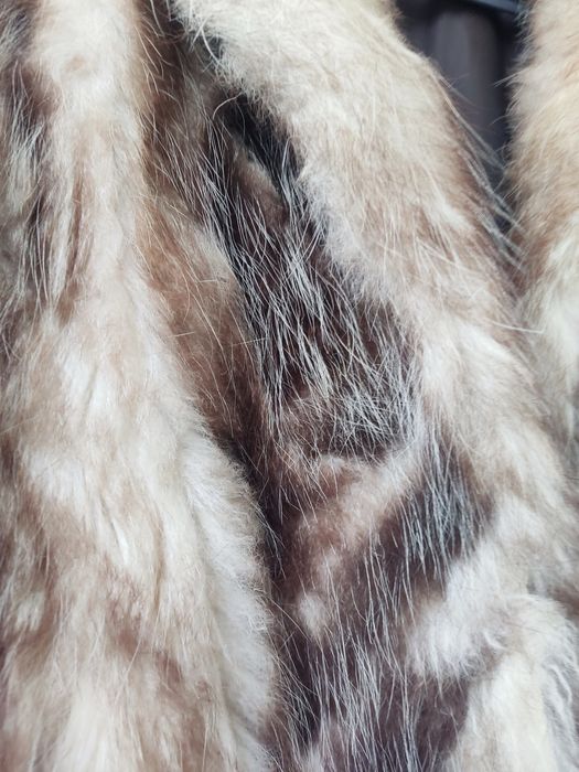 Дамско кожено палто от естествен косъм кожух норка , визон .