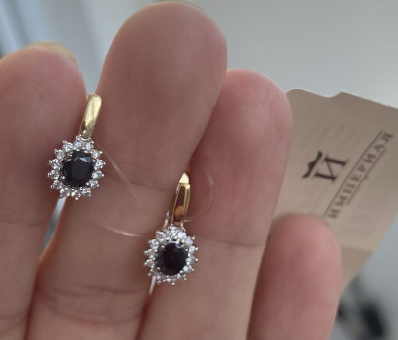 Серьги с сапфирами