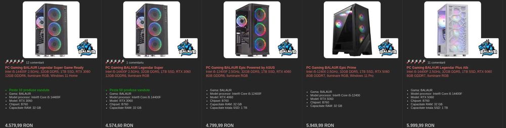 PC Gaming 1440p 240FPS+ cu i5 14440F, RX 7700 XT, 1 TB, 32 GB DDR5