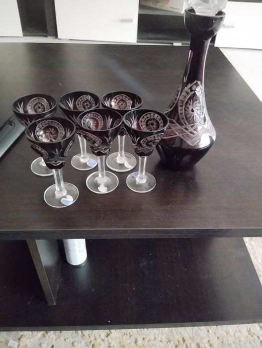 Set pahare și decantor lichior perla lux