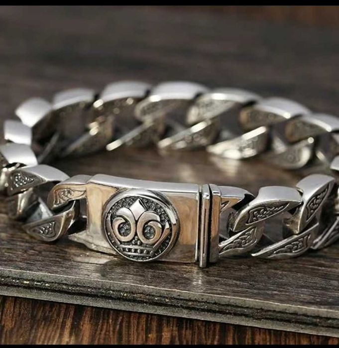 Новый мужской серебряный браслет
