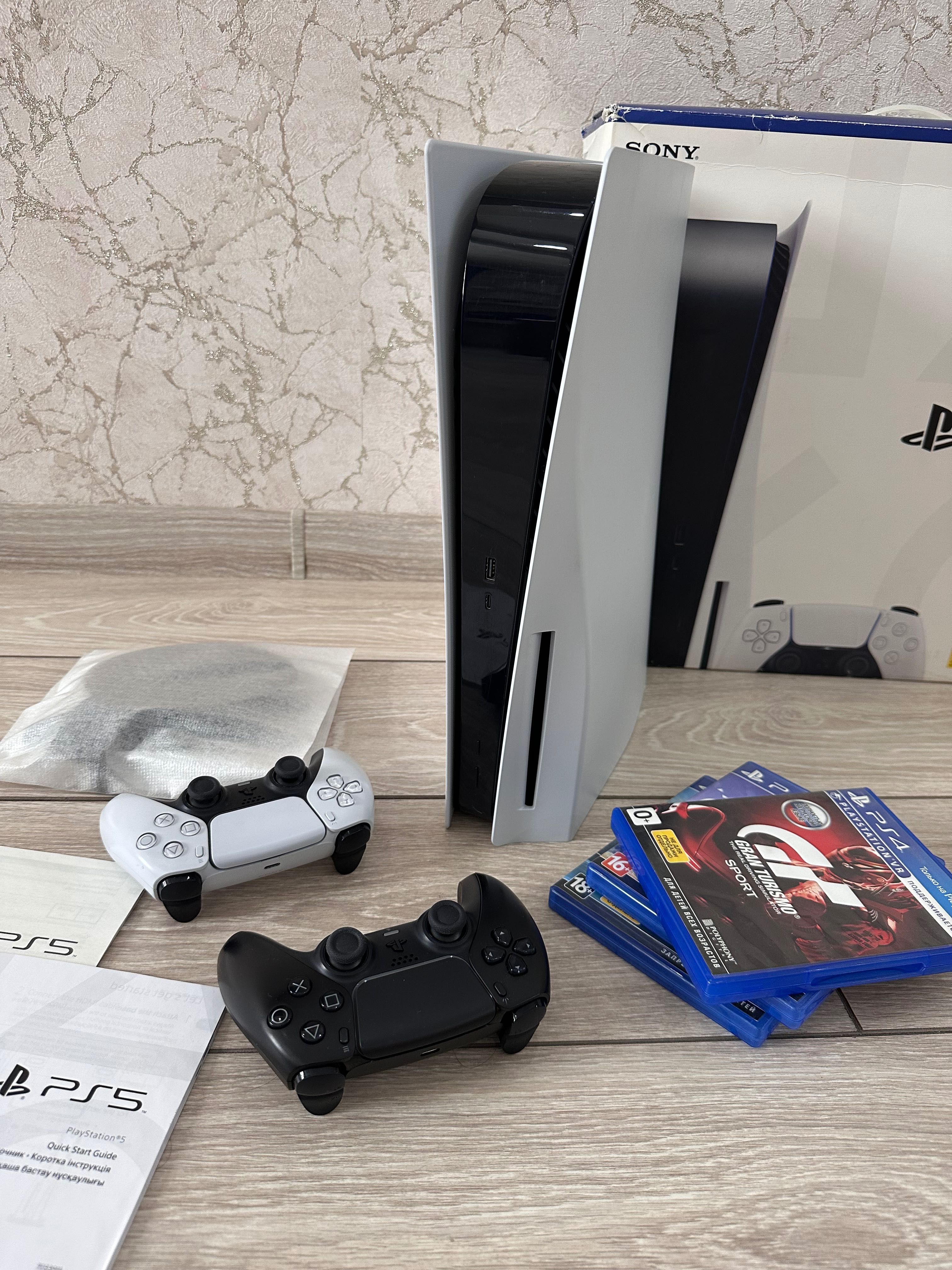 Sony PlayStation 5 + 2 джойстика , игры . Ps 5 в новом состоянии ,: 229 000  тг. - Приставки Алматы на Olx