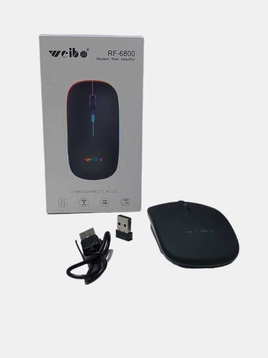 Перезаряжаемая беспроводная оптическая мышь WEIBO Rgb 24ghz RF-6800