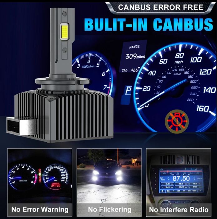 Becuri LED D5S D5R Canbus 12V-24V  50000LM set 2buc