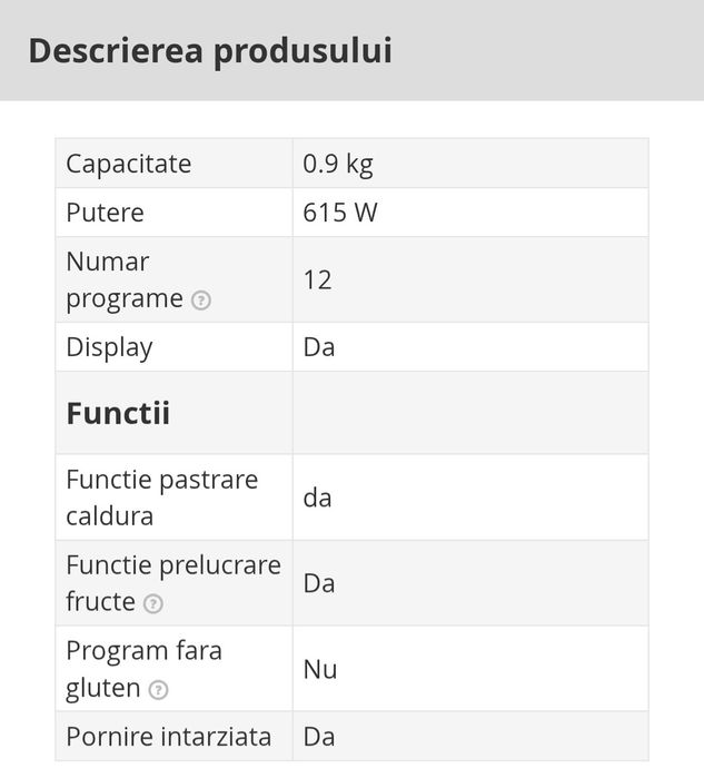 Masina pâine Gorenje