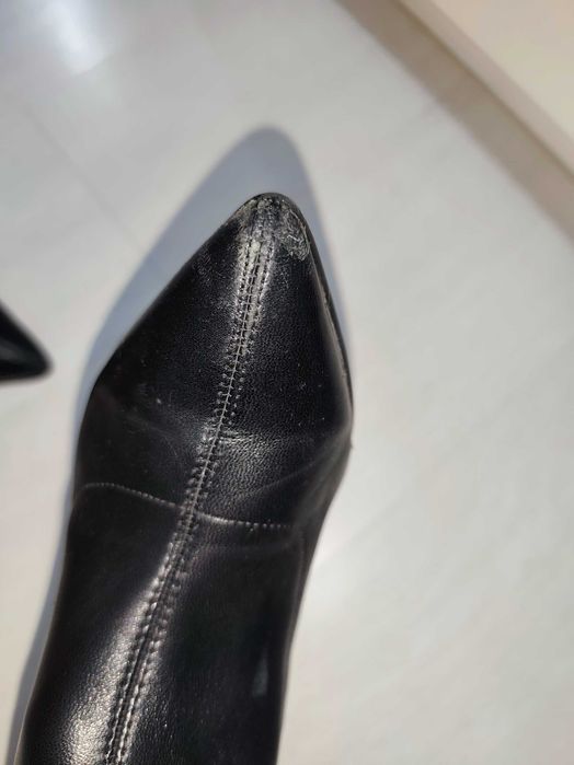 Botine Epica negre, piele naturală, mărimea 39 – toc deosebit