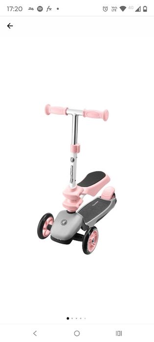 Trotineta cu 3 roti 3 in 1 copii HyperMotion, Roz